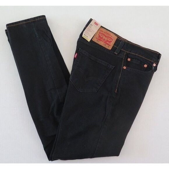 Levi's 511 Men's Sz 29x32 Black Slim Fit Straight Leg Denim Jeans - Picture 4 of 6